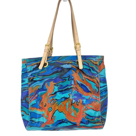 Sakroots Artists Circle Coral Reef Zippered Tote Bag Coated Canvas - Picture 1 of 6